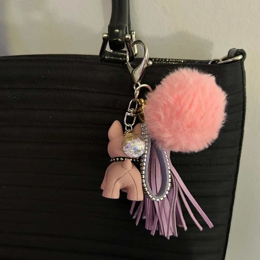 Frenchy Pink and Purple Keychain/purse charm.  Cutest ever